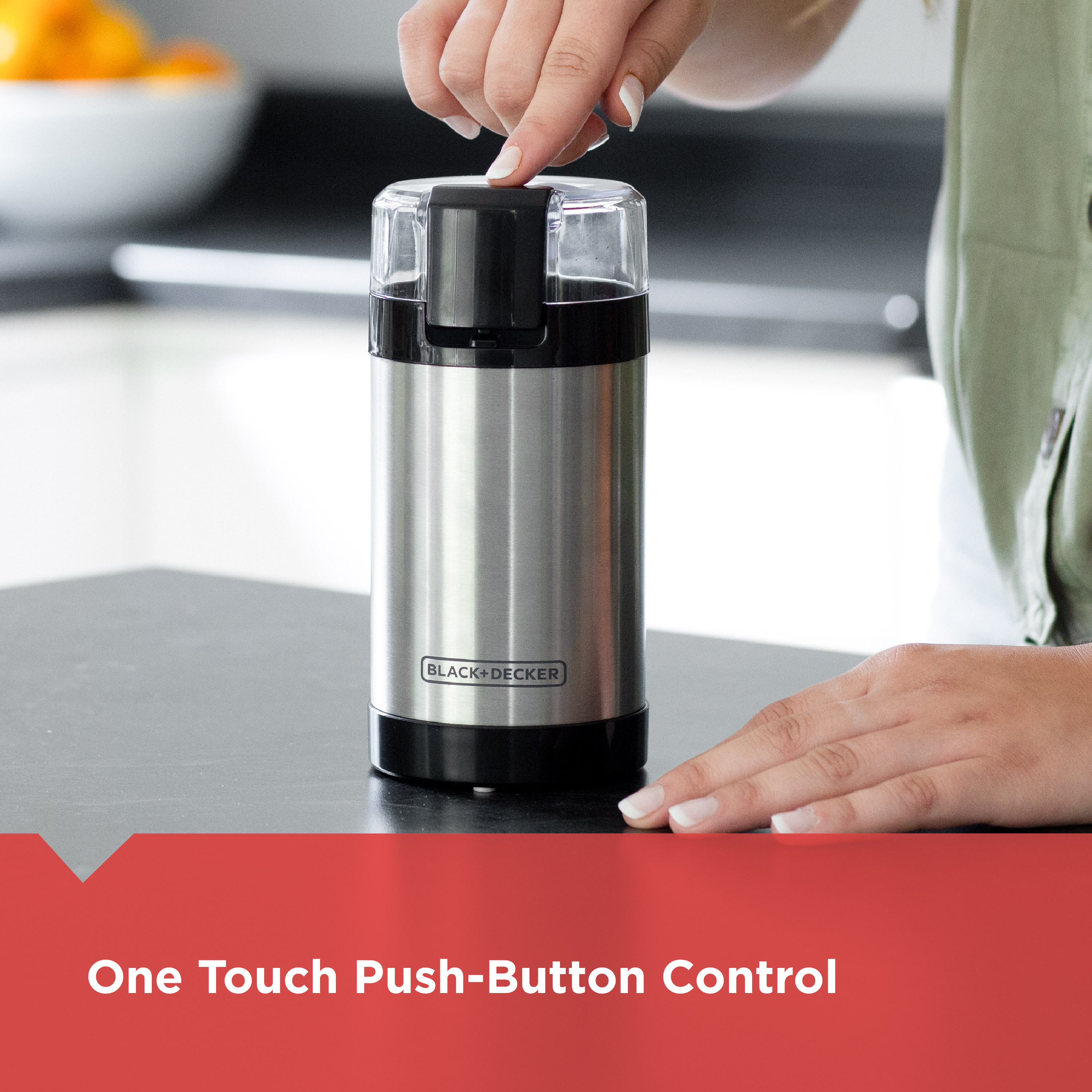 Coffee Ginders One Touch Push Button Control Stainless Steel